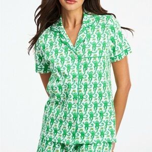 Roller Rabbit Green and White Women's Pajama Set — NWT